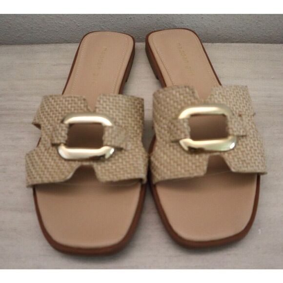 Madden Girl ELLI05J1 Women Sz 8.5M Natural/Beige Raffia Elliot Slide Sandals - Picture 3 of 9